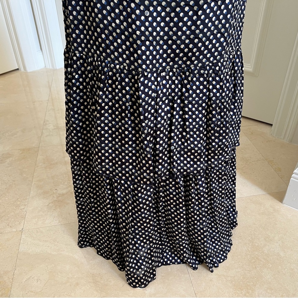 Tory Burch Silk Polka Dots Tea Length Dress with Shaw NWOT - Picture 8 of 15